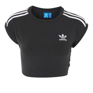 Black adidas crop top three stripe